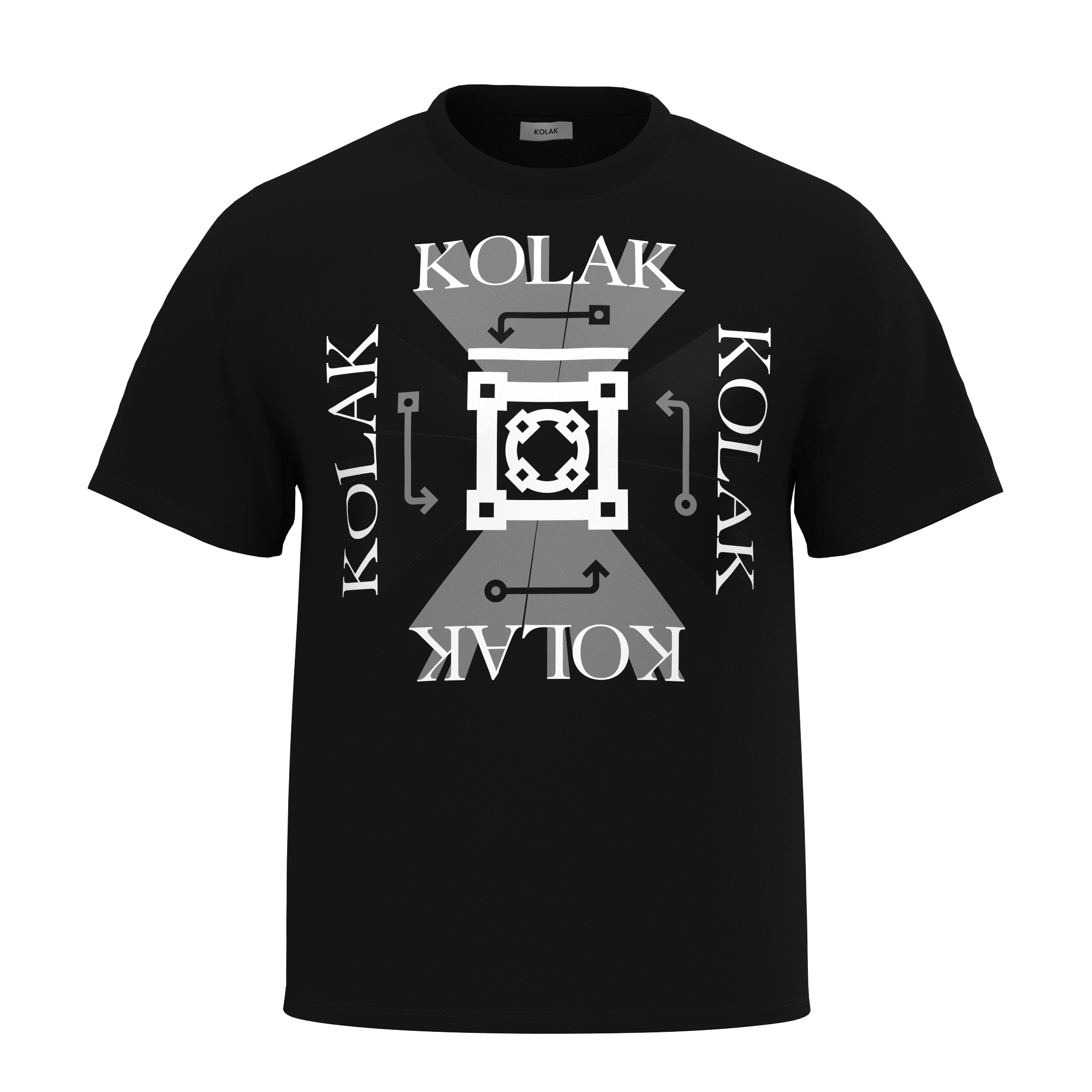 Oversized Minimalist Logo Print Black T-Shirt