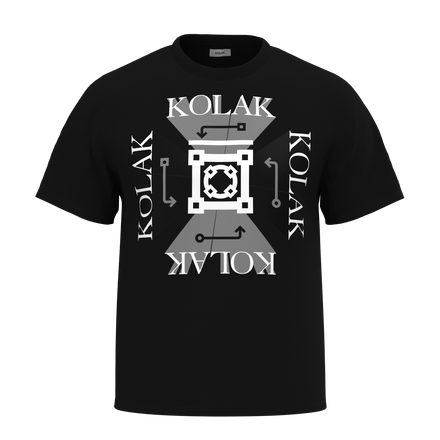 Oversized Minimalist Logo Print Black T-Shirt