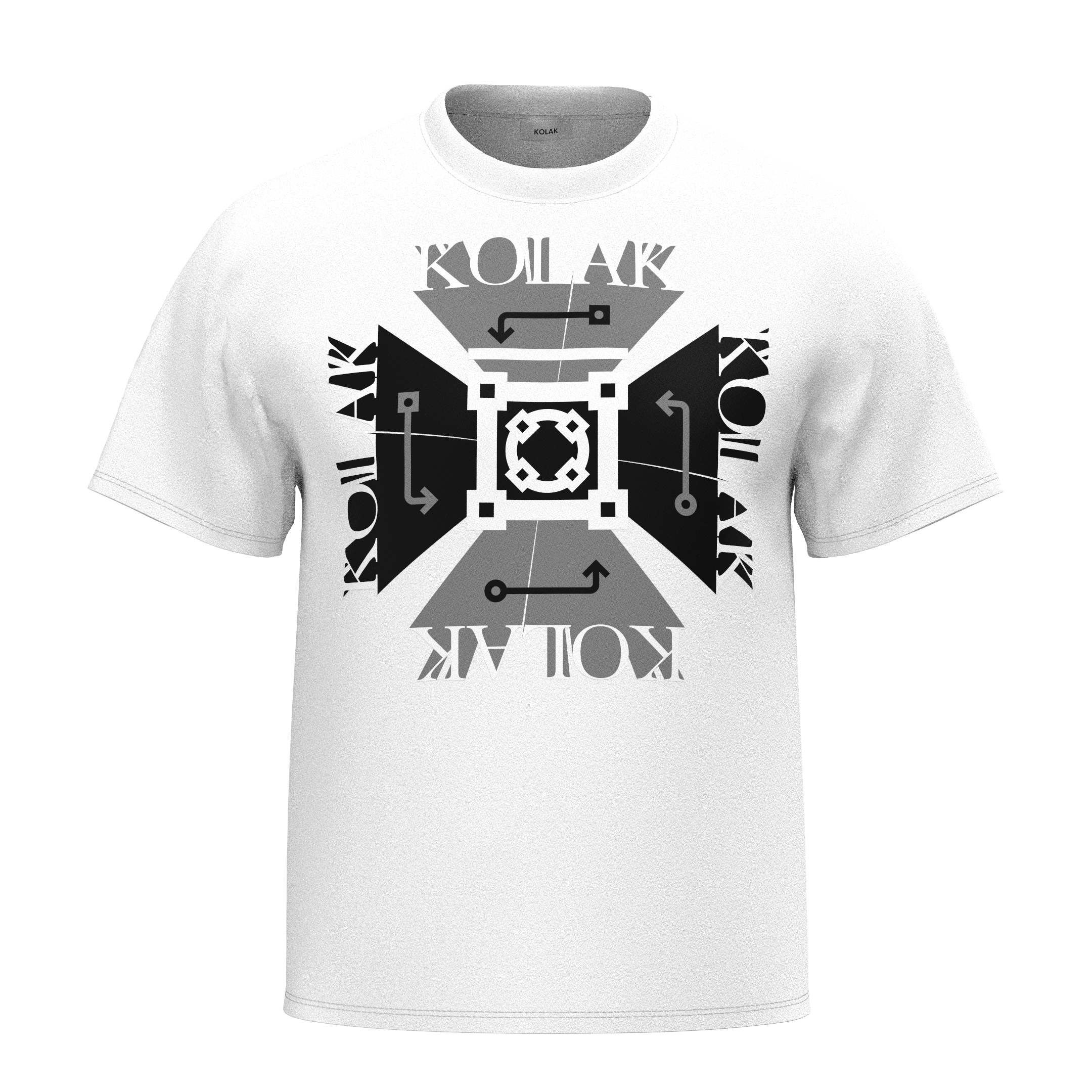 Oversized Minimalist Logo Print White T-Shirt