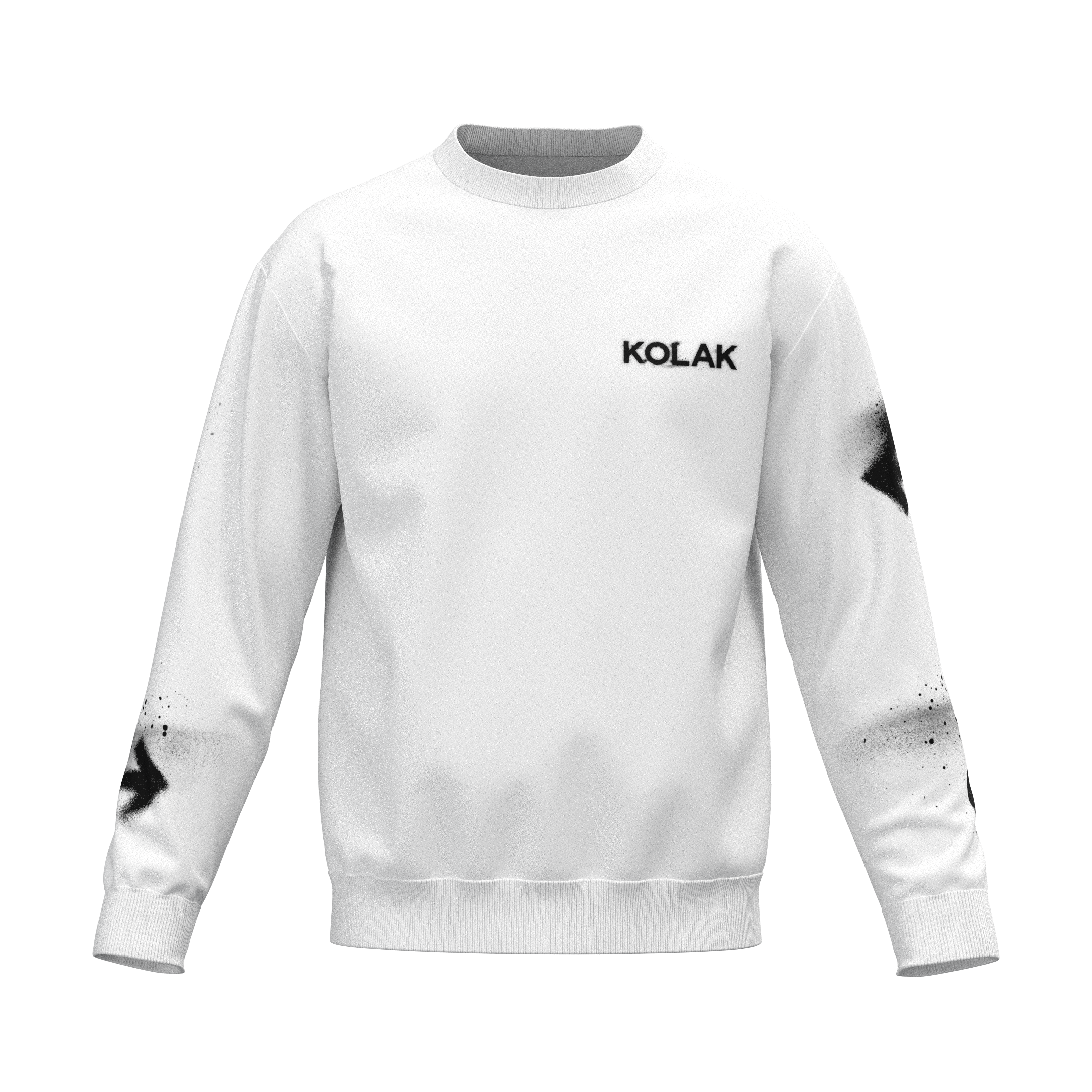 Black Graffiti Spray Paint White Crewneck